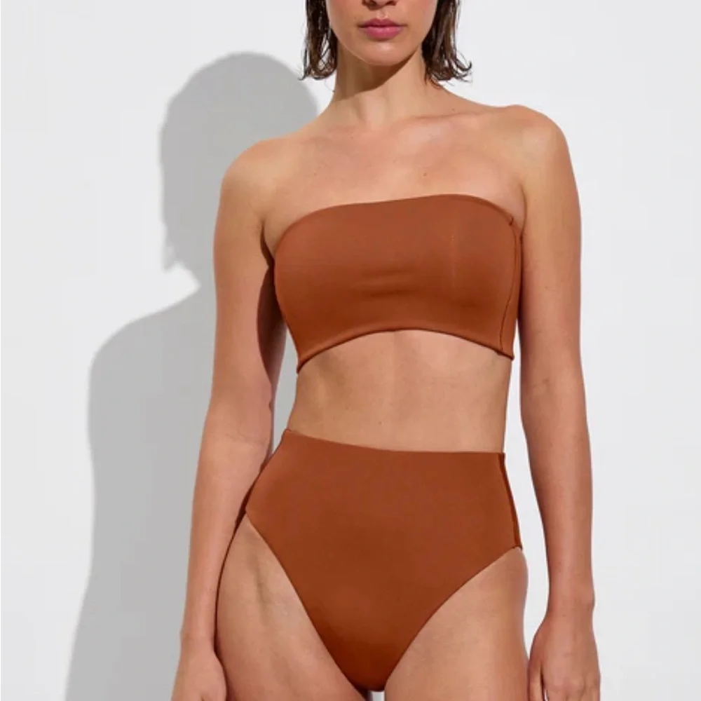 Left On Friday brown Strapless Bikini Top - Picture 4 of 4